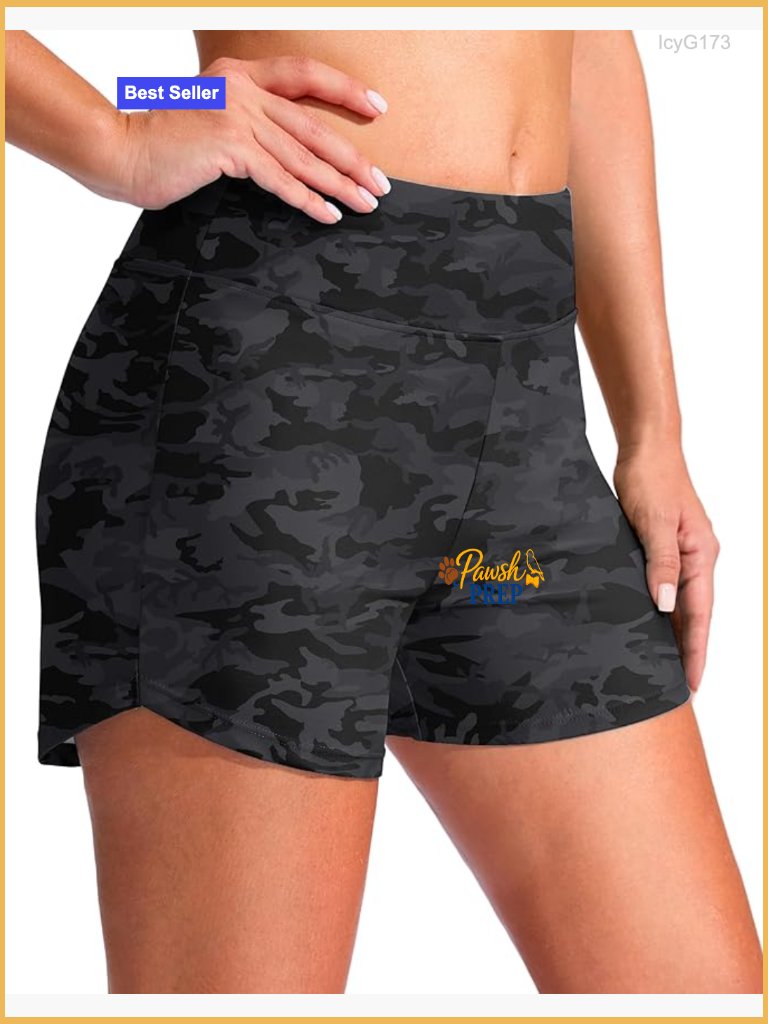 Women's 4" High Waisted Swim Shorts With Tummy Control & Liner Pocket